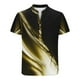 thumbnail image 2 of Blusa y camisa de manga corta con cuello alto para hombre, informal, a la moda, con estampado, de poliéster, 2 of 4