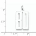 thumbnail image 2 of Beautiful Sterling Silver Rhodium-plated Small Elongated Pol Number 80 Charm, 2 of 2