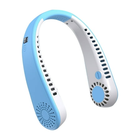 

Neck Hanging Fan Lazy Person Folding Portable Digital Display with Aromatherapy Small Fan Student Leafless Neck Hanging Fan Charging