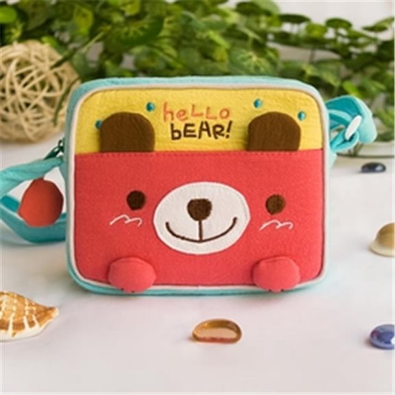 K-139-BEAR 5.5 x 4.7 x 1.2 in. Hello Bear - Embroidered Applique Swingpack Bag Purse  Wallet Bag & Shoulder Bag
