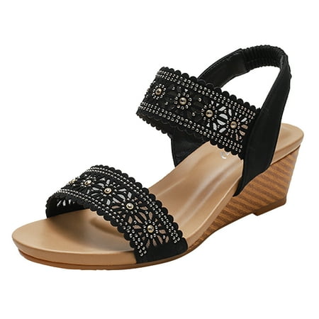 

KI-8jcuD Wonens Slippers Wedges Sandals For Women Ladies Sandals Peep Toe Bohemia Sandals Wedges Beach Shoes Womens Sandals Size 8 1/2 Espadrille Wedge Sandals For Women Size 10 Flat Slide Sandals W