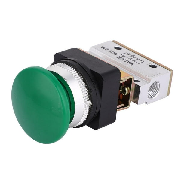 Interruptor de botón de válvula mecánica neumática de 2 posiciones y 3 vías G1 / 8 MOV-03A para equipos mecánicos, equipos textiles, dispositivos médicos, procesamiento de alimentos, etc. Amonsee No