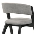 thumbnail image 7 of Rowan Mid-Century Modern Accent Dining Chair in Black Finish and Grey Fabric - Set of 2, 7 of 7