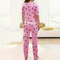 thumbnail image 6 of FUNDUFI Womens Pajamas Short Sleeve Crew Neck Valentine's Day Love Heart Printed Shirt Tops Pants 2Pcs Pajamas Set Soft Lightweight Loose Fit Sleepwear Sets Comfy Women's Nightwear, 6 of 7