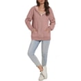 thumbnail image 7 of Women Oversized Hooded Zip Up Cardigan Sweatshirts Long Sleeve Hoodie Casual Lightweight Sweater Fashion Jacket, Dark Pink, S, 7 of 7