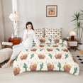 thumbnail image 4 of Castle Fairy Children Highland Bull Twin Comforter Sets,Green Cactus Bedding Set, 4 of 8