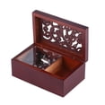 thumbnail image 2 of 1 caja de música en miniatura de madera maciza con mecanismo de cuerda de 18 notas (movimiento plateado/Edelweiss), 2 of 15