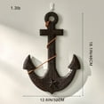 thumbnail image 6 of SINKOO 18" Nautical Wooden Anchor with Rope,Beach Style Retro Style Wall Art Decor Fishing Net Shell Fish Home Wall Decor Indoor Hanging Ornament Beach Theme Home Decoration(Drak Brown), 6 of 7