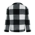 thumbnail image 4 of Fanxing Women's Fall Plaid Coats Brushed Shacket Jackets Flowy Cardigans Outwear Lightweight Cozy Lapel Tops Vacation Black,XL, 4 of 6