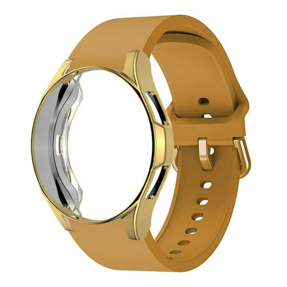 BRADCET Silicone Sport Bands and Case for Samsung Galaxy Watch 4 classic 46mm 42mm 44mm 40mm TPU Soft Protective Cover Bumper and Adjustable Elastic No Gap Wristbands for Galaxy Watch 4 40mm 44mm