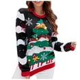 thumbnail image 1 of Zhanying Chandails pour Femmes, Col Rond, Rouge, Chandail de Vacances, Doublure en Polaire Douce, Chandail de Noël pour Femmes, 1 of 8