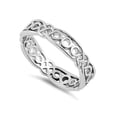 thumbnail image 1 of 925 Sterling Silver Oxidized Platinum Plated Celtic Style Eternity Women Ring, 1 of 2