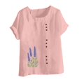 thumbnail image 4 of Vestidos Casuales Para Mujer, Blusas De Mujer De Moda Blusa tipo túnica informal de lino con estampado de peces del océano y botones de manga corta para mujer, 4 of 4