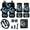 Blue Butterfly, variant on Colorful Butterfly Pattern 17 Pcs Car Seat Cover Set for Women, Anti Fade Car Seat Covers with Decor Car Armrest Cushion for Cars Interior