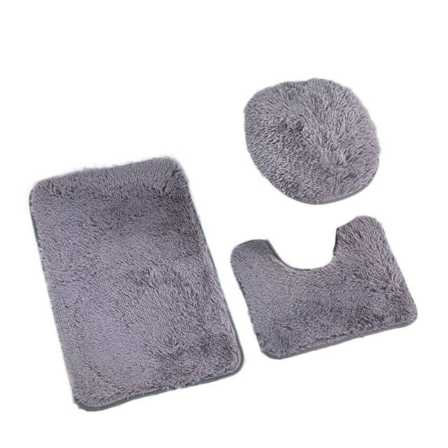 Juego de 3 piezas de alfombra para baño, tapete para tapa de inodoro, alfombras de baño de Color liso