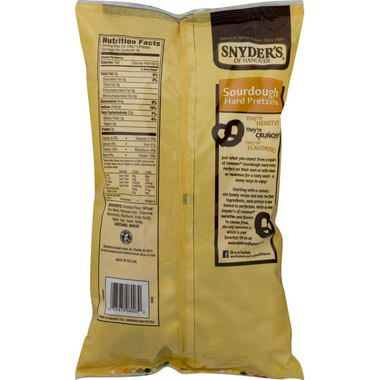 Snyder's Sourdough Pretzels Nutrition Facts informacionpublica.svet