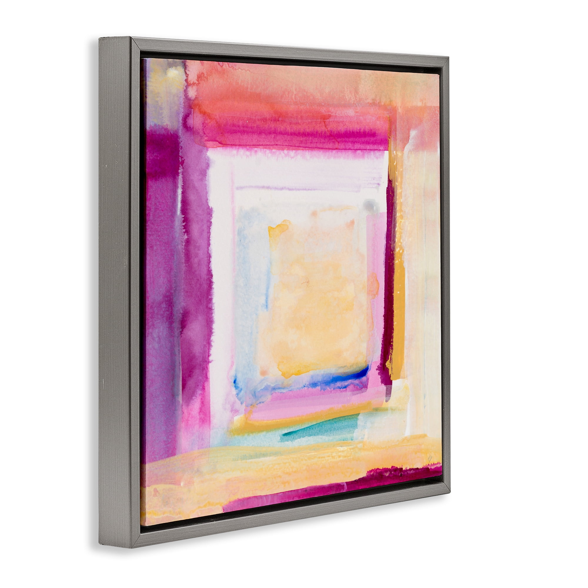 Stupell Industries Vibrant Layers New Day Gray Framed Floater Canvas Wall Art, design by Lanie Loreth