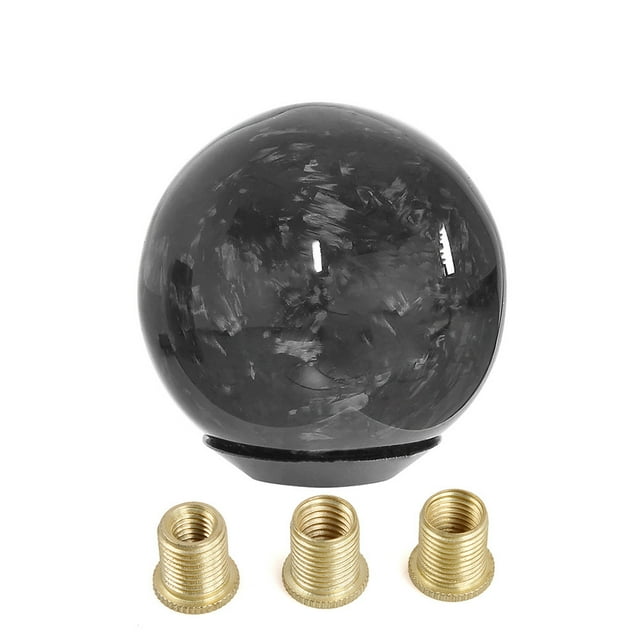 Bouton de Voiture, Boutons de Levier de Vitesse avec 3 Adaptateurs, Poignée Motif Fibre de Carbone, Accessoires de Modification