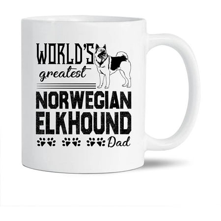 

Awesome World s Greatest Norwegian Elkhound Dad Coffee Mug Norwegian Elkhound Mug Birthday For Family / Friends Funny Norwegian Elkhound White Mug Novelty Norwegian Elkhound Ceramic Cup 11 Oz.