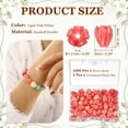 thumbnail image 2 of Uxcell 100 Pcs Coral Flower Beads, 9x6mm Artificial Jasmine Flower Shell Floral Spacer Beads with Transparent Plastic Box for DIY Crafts Accessories, Light Pink/White, 2 of 6