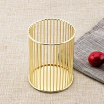 LZLINGMEI 1PC Pen Holder, Metal Pencil Holders Makeup Brushes Cup for Preppy Room Decor Office Bedroom(Gold)