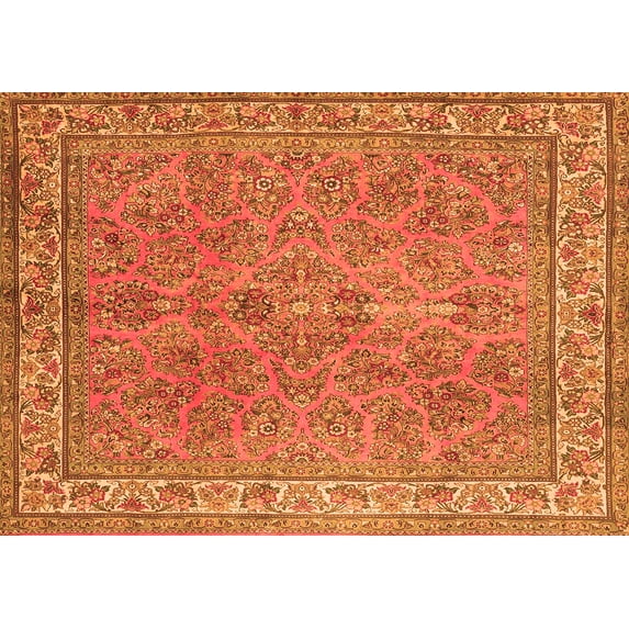 Ahgly Company Indoor Rectangle Persian Orange Traditional Area Rugs, 5' x 8'
