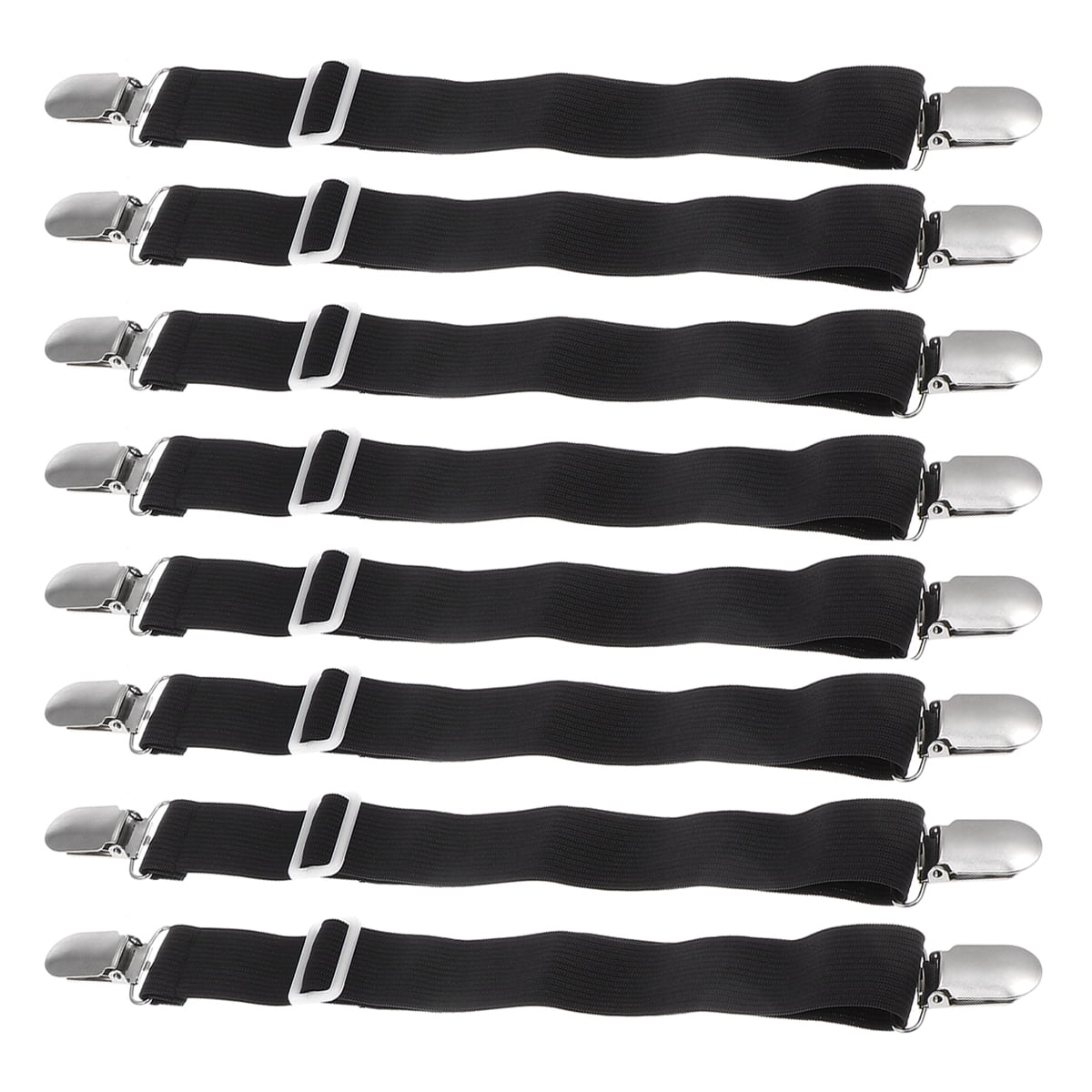 8pcs Adjustable Bed Sheet Fasteners Multifunctional Suspenders Gripper  Elastic Straps Clips Curtain Clip Sofa Cover Holder for Bed Sheets Mattress  Covers (Black) 