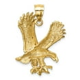 thumbnail image 3 of FB Jewels 14K Yellow Gold Satin Diamond-cut Eagle Pendant, 3 of 4