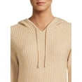 thumbnail image 4 of No Boundaries Ribbed Sweater Soft fabric, Sweater Hoodie (Women's), Sizes 7-16, 4 of 5