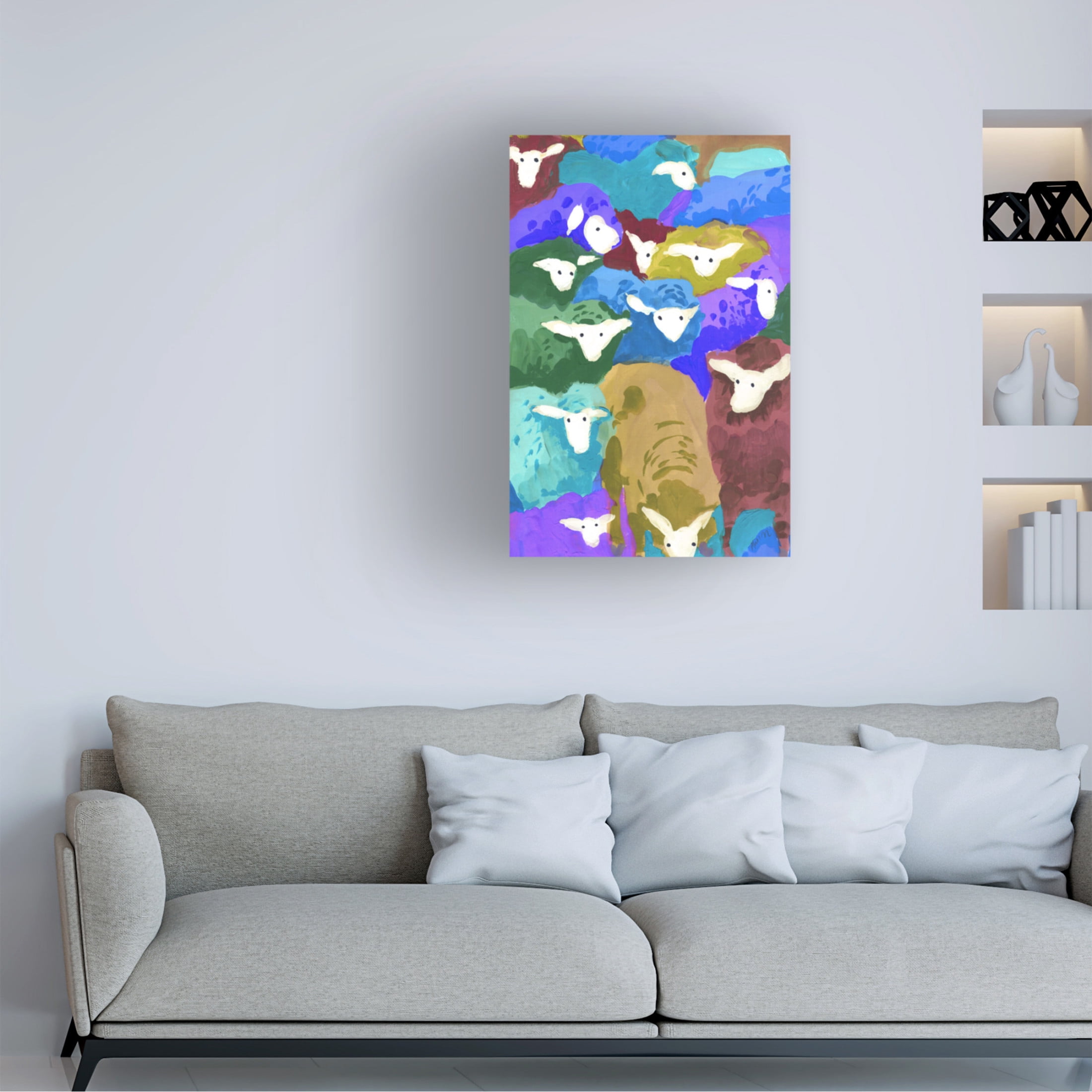 Trademark Fine Art Ania Zwara Colorful Sheep Cocktail seaside Canvas Wall Art