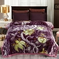 thumbnail image 3 of NC Fleece Bed Blanket King Size, 2 Ply Thick Warm Blanket, Purple Floral,83" x 93",6lb, 3 of 7