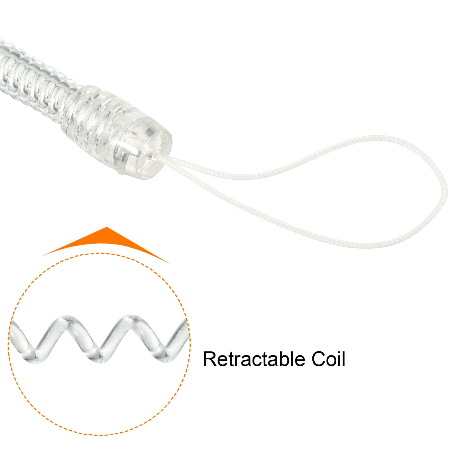 Unique Bargains Spring Coil Strap Spiral Stretchy Key Holder Stylus Lanyard Cord Clear