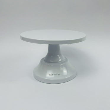 GoFloraire White Cake Stand Metal Round 8'' Cake Display Stands for Birthday, Wedding, and Party
