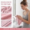 thumbnail image 2 of REGALWOVEN Striped Cotton Bathroom Hand Towels, 13 x 29 Inch Soft Absorbent Decorative Hand Towels Pink 2-Piece, 2 of 7