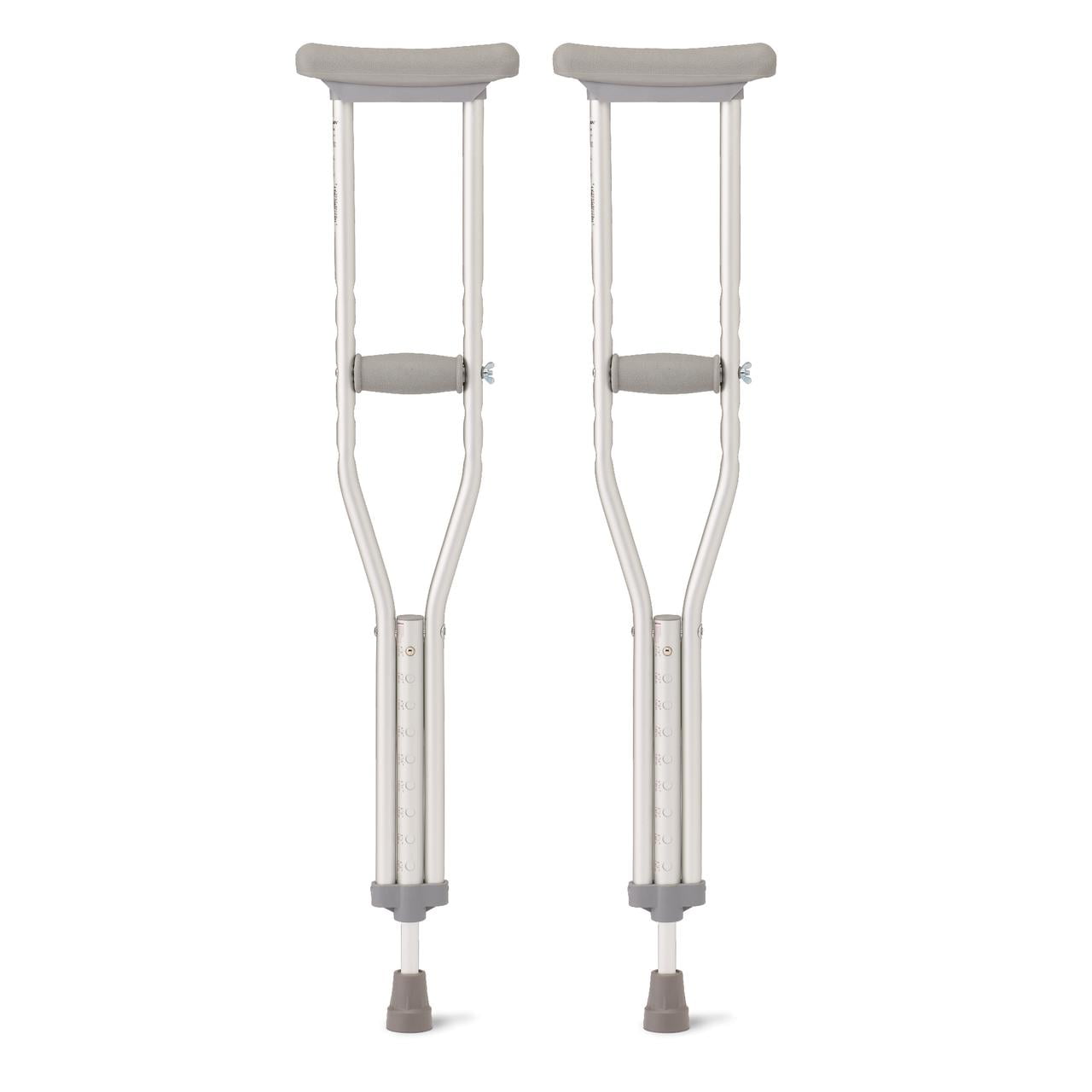 Medline Crutches for Adults, Lightweight, 4'6"-5'2", Youth, 300 lbs, Weight Capacity, Aluminum, Silver