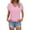 Pink, variant on yunLCZ Women Shirts Womens Summer Daily Casual V Neck Shirts Short Sleeve Tops Blouses Loose Fit Shirt
