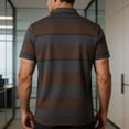 thumbnail image 5 of ZOYOEN Mens Striped Polo Shirts with Pocket- Regular Fit Casual Short Sleeve Classic Summer Business Shirts Dark Gray Size XL, 5 of 8
