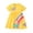 Yellow, variant on LYMAYTER Toddler Girls Short Sleeve Cotton Dresses Kids Crew Neck Cartoon Dress Baby Casual Loose Dress Playwear for 2-8 Years Old