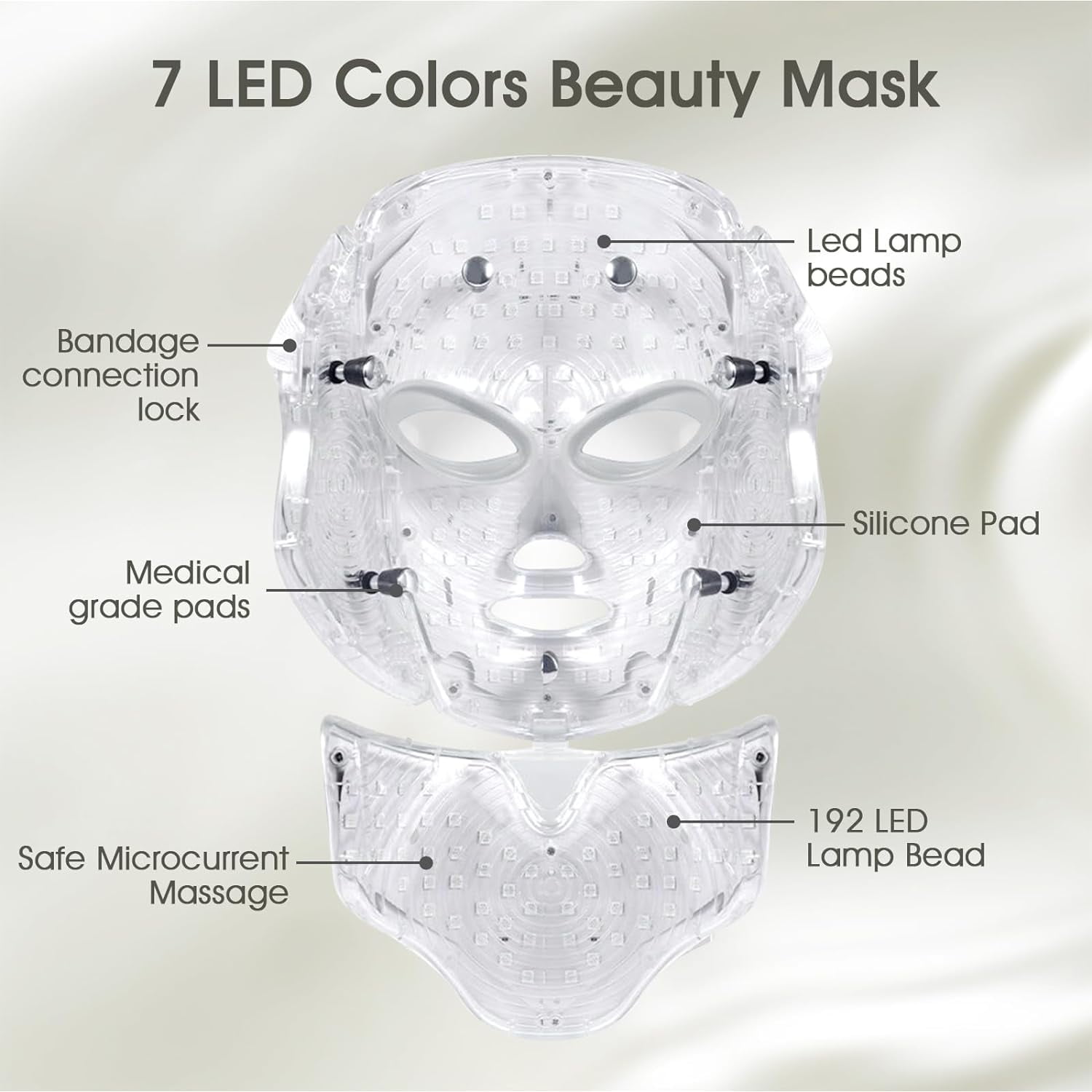 Blue Red Light Therapy Mask for Face, 7 Colors LED Face Mask Light Therapy, Led Face Mask Light Therapy At Home