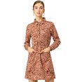 thumbnail image 1 of INSPIRE CHIC Women's A-Line Half Placket Above Knee Leopard Dress, 1 of 6