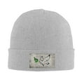 thumbnail image 2 of ZICANCN White Olive Branch Knit Beanie Hat, Winter Cap Soft Warm Classic Hats for Men Women, Gray, 2 of 8