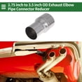thumbnail image 2 of Reductor codo concéntrico de acero inoxidable T304 de 2.75" OD a 3.5" OD de Unique Bargains, adaptador de tubo de 6 pulgadas de longitud tono plateado, 2 of 7