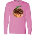 thumbnail image 3 of Inktastic Cheetah Print Pretty Pumpkin with Fall Leaves Long Sleeve T-Shirt, 3 of 5