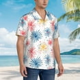 thumbnail image 4 of Haiem Bright Colorful Fireworks Printed Hawaiian Shirt for Men - Men’s Casual Beach Summer Shirts - Stretch Fabric with Modern Fit-X-Large, 4 of 7
