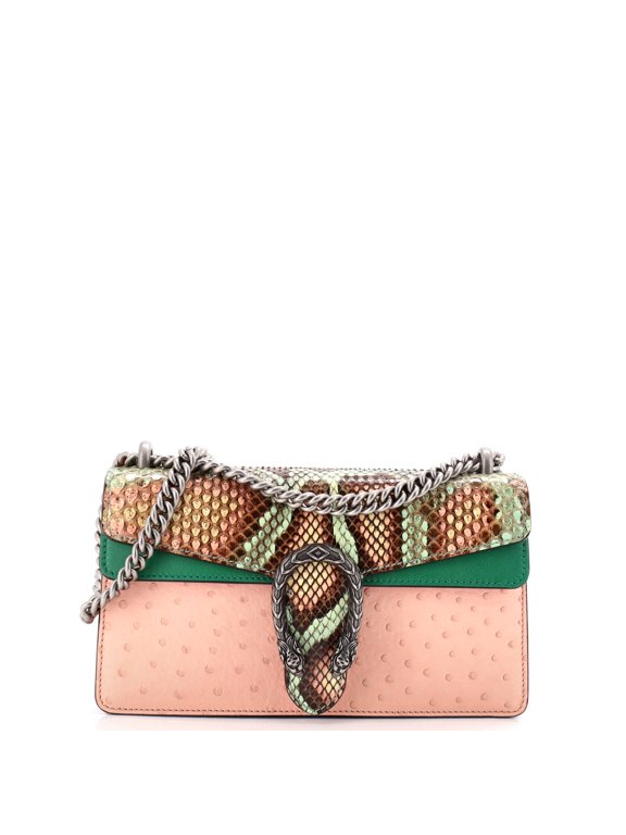 Pre-Owned Dionysus Bag Python with Ostrich and Leather Small By Rebag