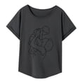thumbnail image 2 of Camiseta de mujer con cuello redondo, informal, recuerdo, moda de verano, para trabajo de oficina M, 2 of 8