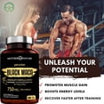thumbnail image 6 of Black Maca Capsules 750mg, Organic Maca Root Supplement for Energy & Stamina, 180 Count, 6 of 11