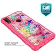 thumbnail image 3 of Alcatel 3V 2019 Case, KAESAR Hybrid Bling Glitter Sparkle Pink Marble Graphic Fashion Cute Colorful Silicone Skin Cover Armor Case for Alcatel 3V 2019, 3 of 5