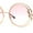 Gold - Pink, variant on Womens Serpent Snake Jewel Arm Round Circle Metal Rim Sunglasses Gold Pink