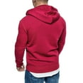 thumbnail image 4 of YUNAFFT Women's Tops, Jackets& Coat Clearance, Mens Pure Color Zipper Pullover Long Sleeve Hooded Sweatshirt Tops Blouse, 4 of 9